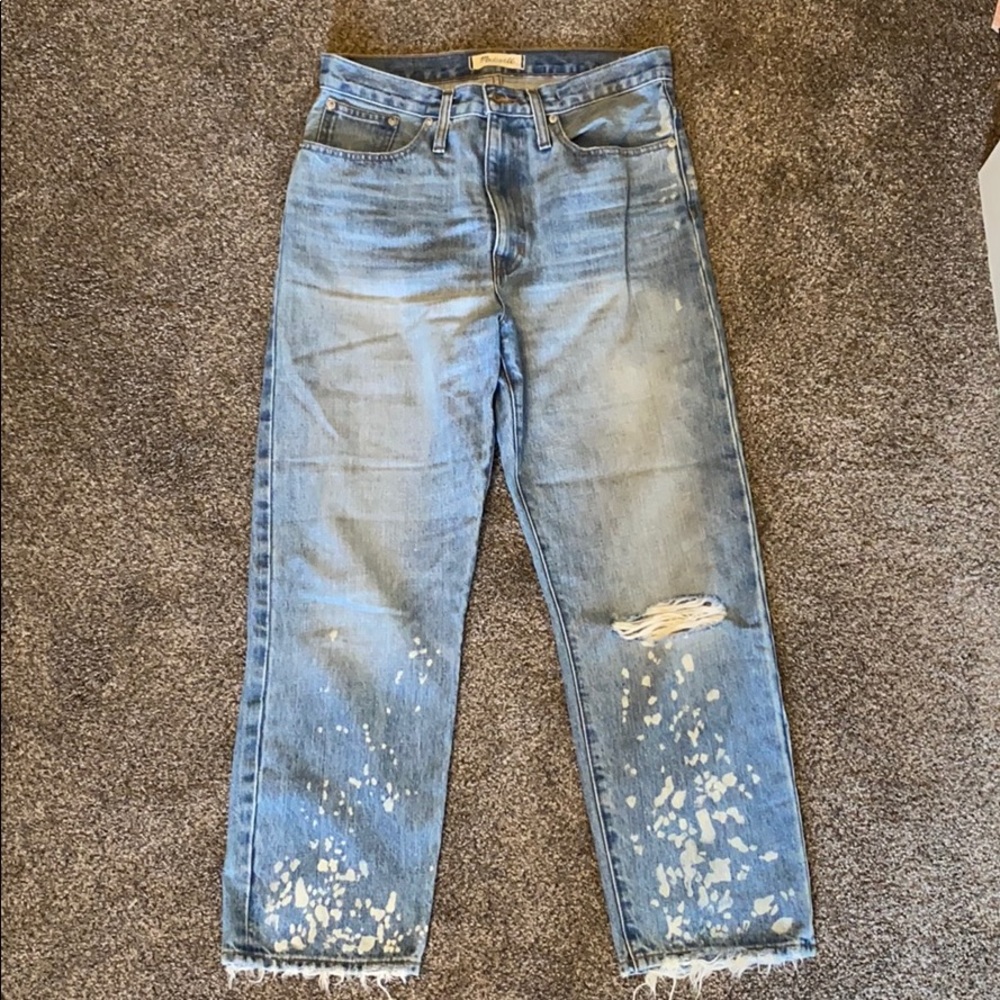 Madewell Dad Jeans with White Splatter